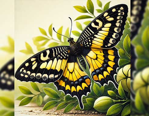 black and yellow butterfly